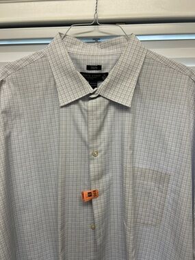 Pronto Uomo Silver Gray Plaid Dress Shirt